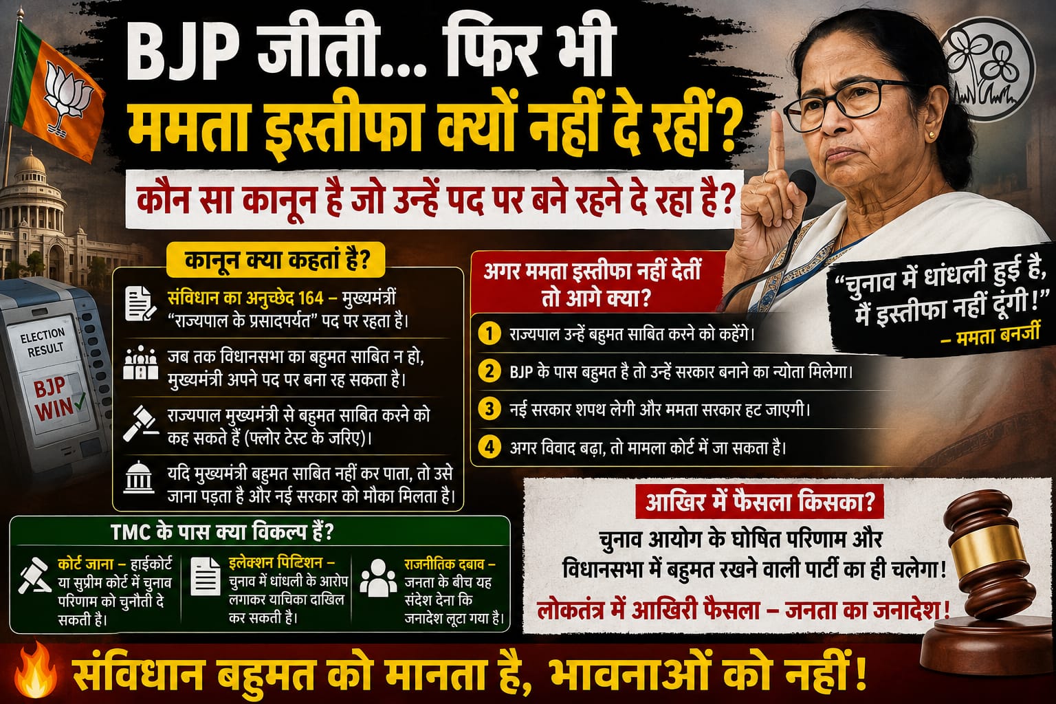 “पश्चिम बंगाल चुनाव विवाद के बीच संवैधानिक प्रक्रिया और मुख्यमंत्री पद को लेकर चर्चा”